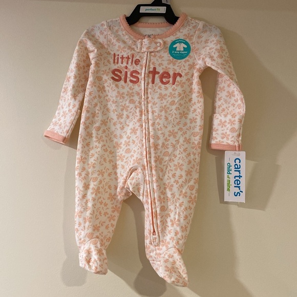 Carter’s Little Sister Outfit with 2-way Zipper Newborn Girls - Picture 2 of 8